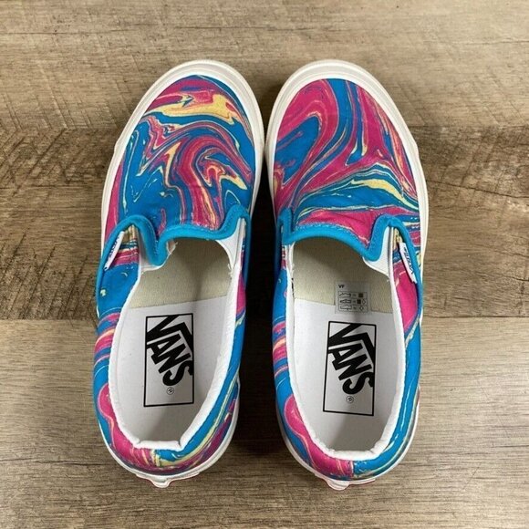 VANS Classic Slip On Anaheim Factory Og Marble Blue/Pink Shoes Womens Sz 5.5 NEW - Picture 6 of 9